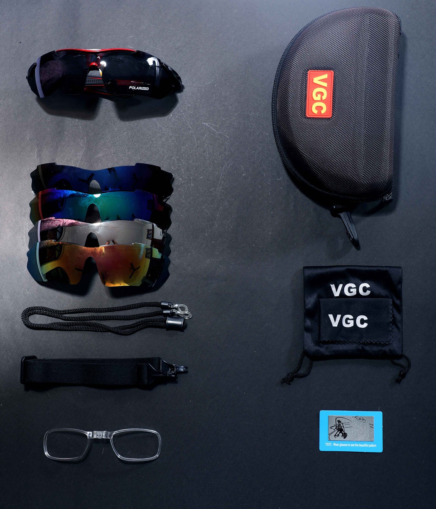 VGC Luminous Indigo Dynamic Fit Multi-Lens Sports Sunglasses Set with Protective Case