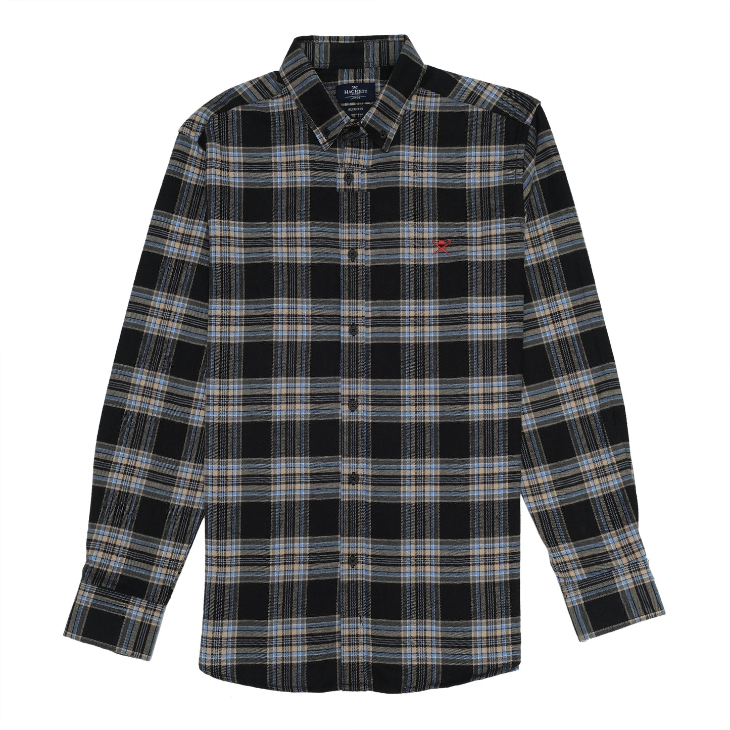 HACKETT LONDON Black Blue Check Slim Fit Shirt