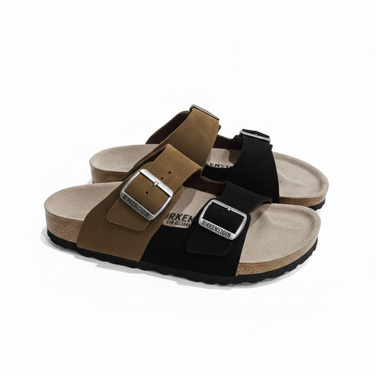 BIRKENSTOCK Ember Glow Luxe Two-Tone Buckle Sandals