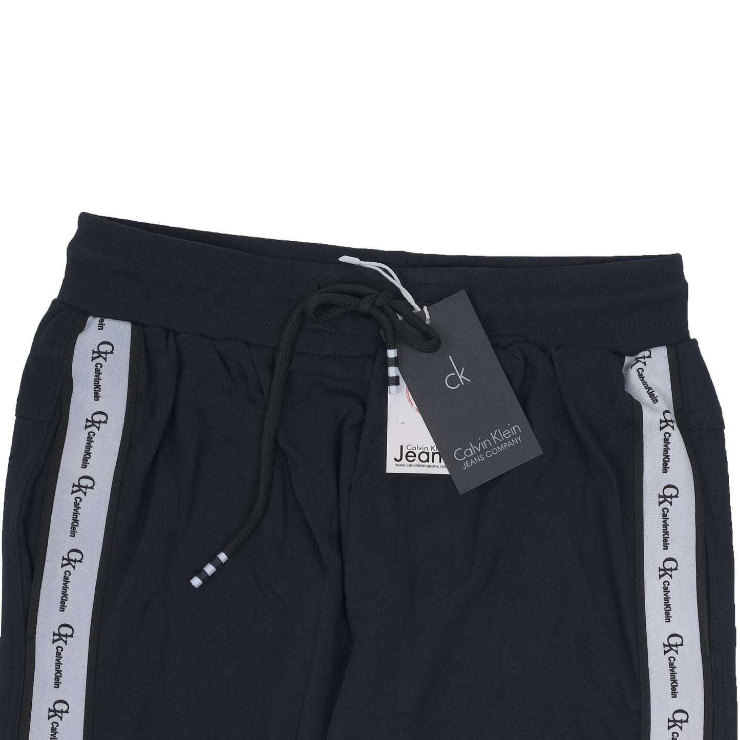 CALVIN KLEIN Midnight Navy Luxe Cotton Side Stripe Track Pants