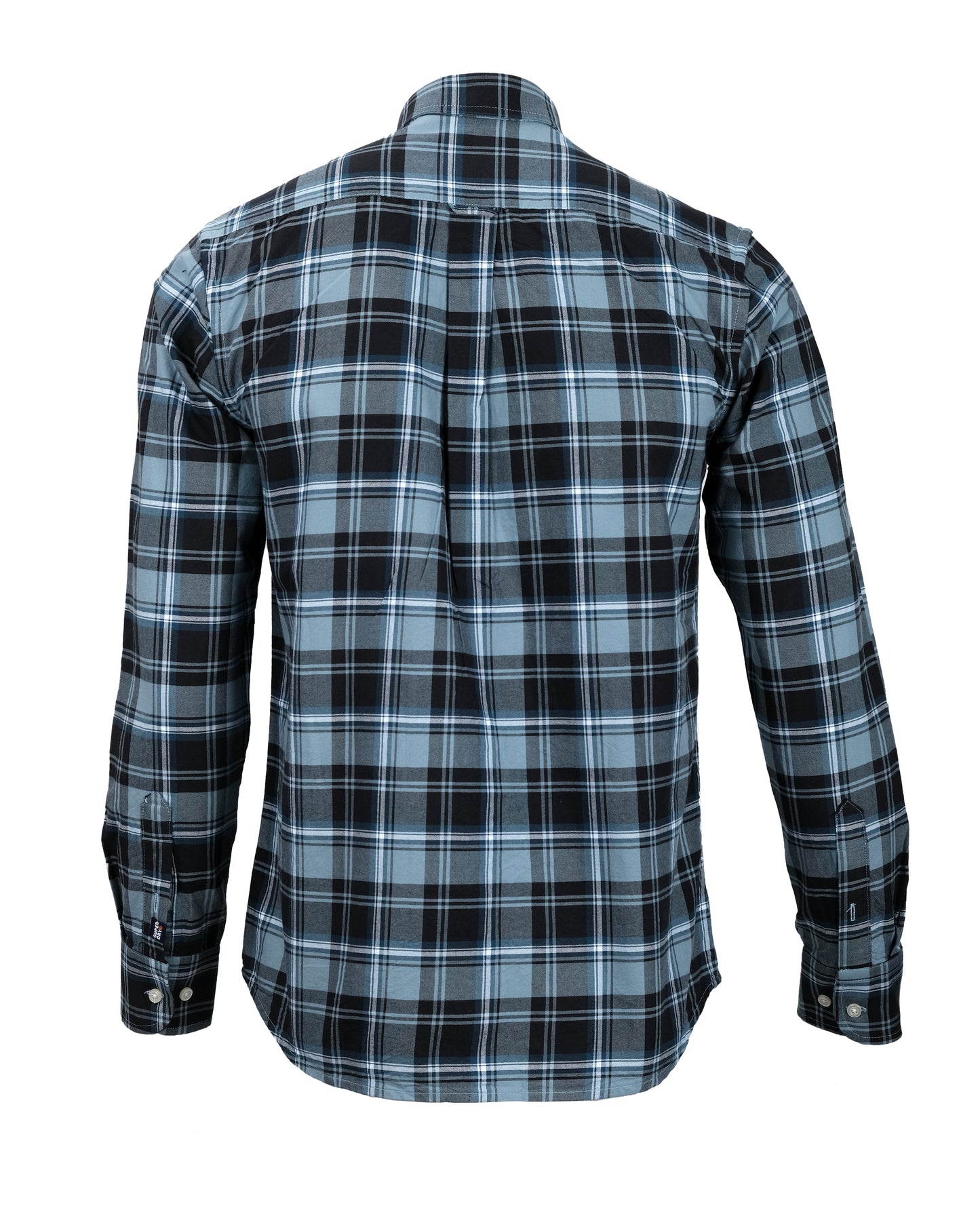 SUPERDRY Midnight Slate Checked Flannel Classic Fit Long Sleeve Shirt