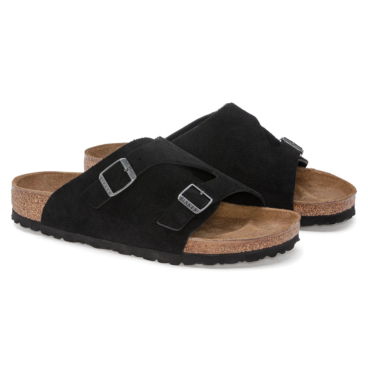 BIRKENSTOCK Obsidian Velvet Luxe Suede Slide Sandals