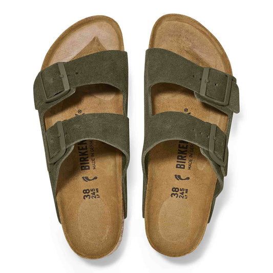 BIRKENSTOCK Sage Green Suede Arizona Sandals