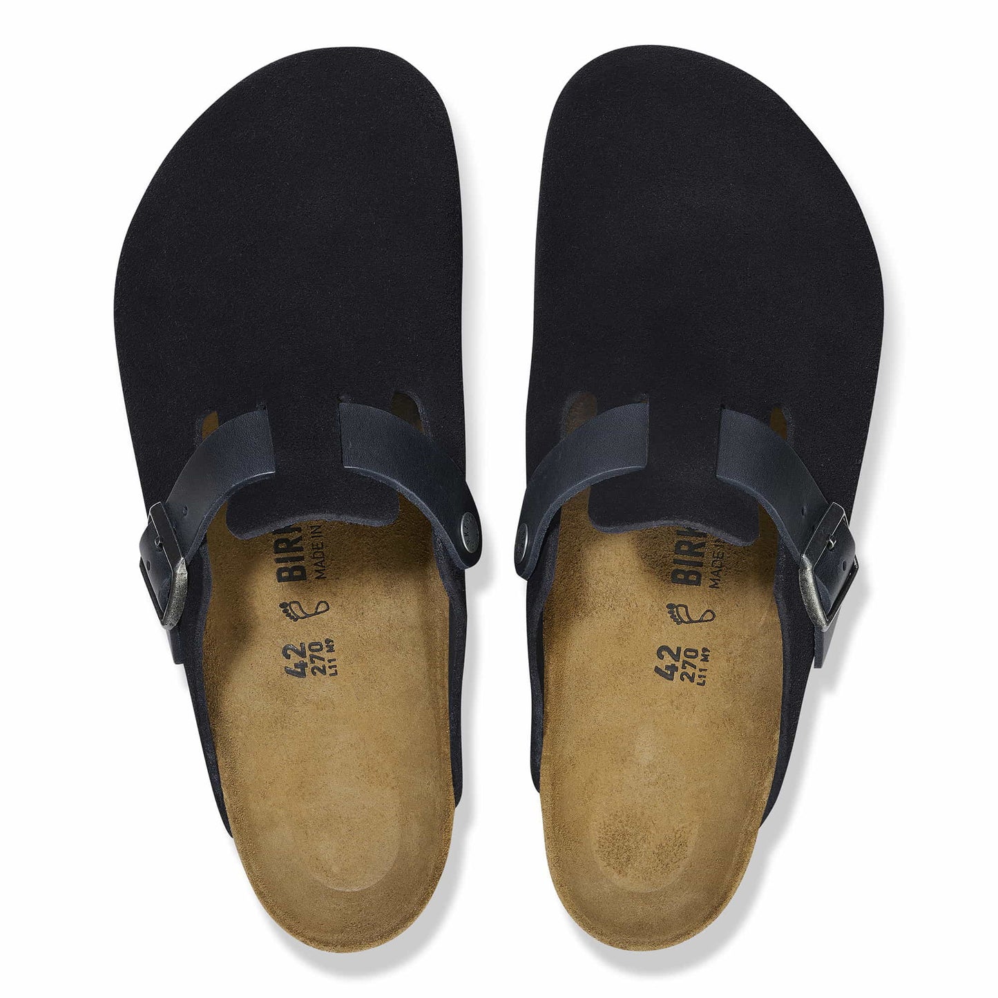 Birkenstock Boston Soft Footbed Suede Leather Black