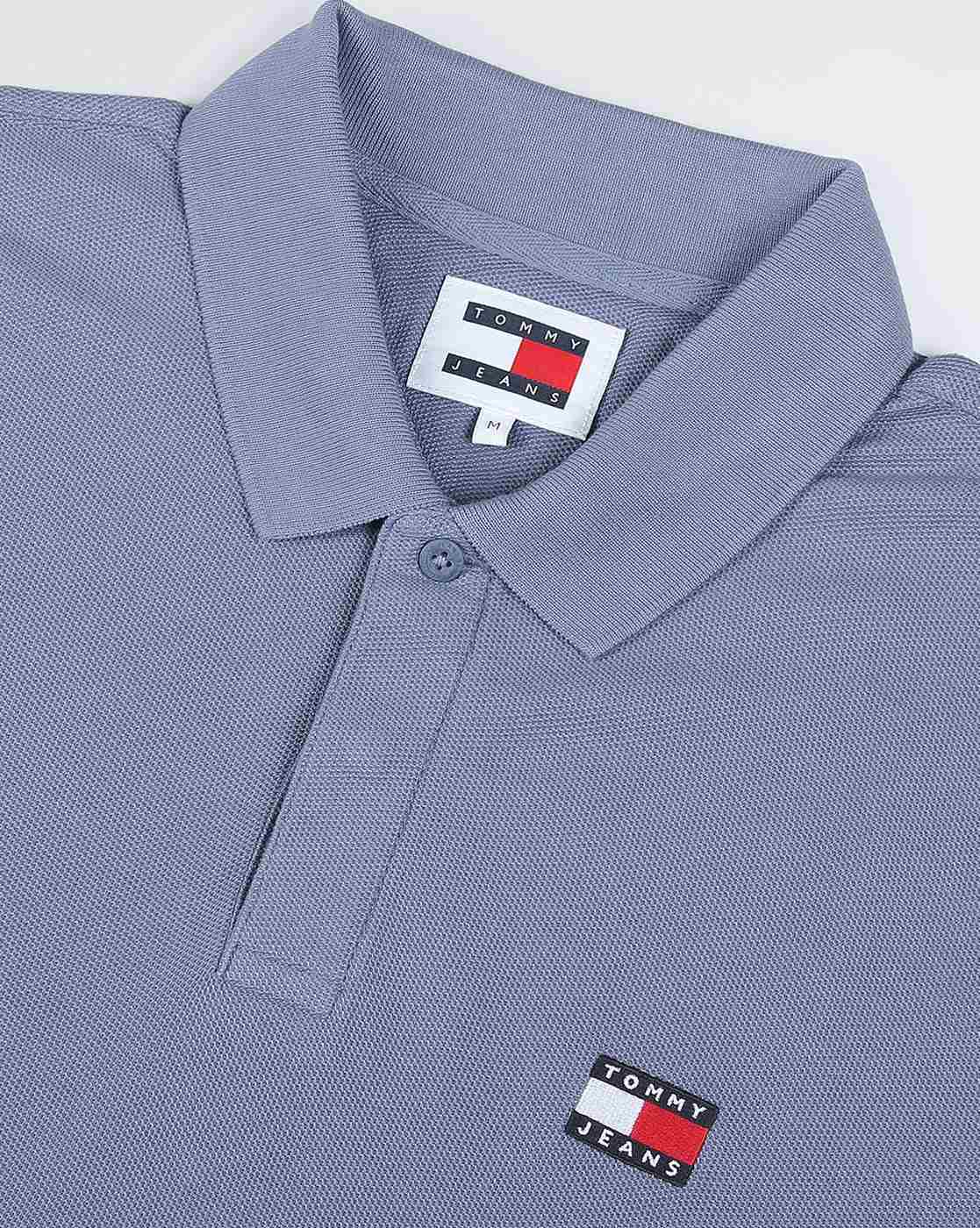 TOMMY JEANS Misty Slate Classic Fit Piqu�� Polo Shirt