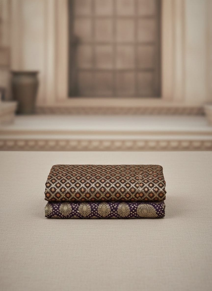 Elegant Attire Luxe Brown & Gold Embellished Saree