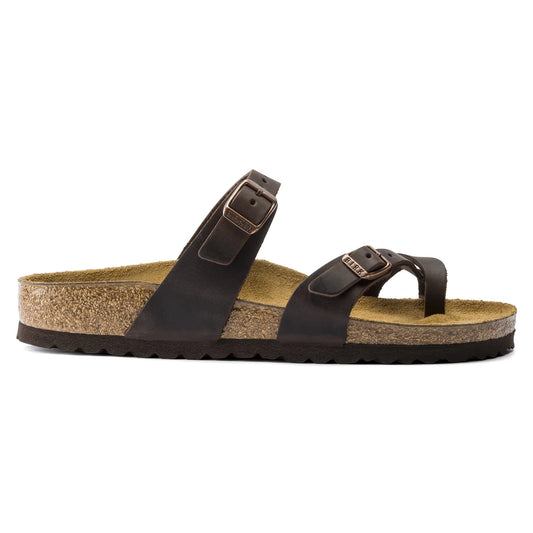 BIRKENSTOCK Rich Umber Luxe Leather Slide Women Sandals