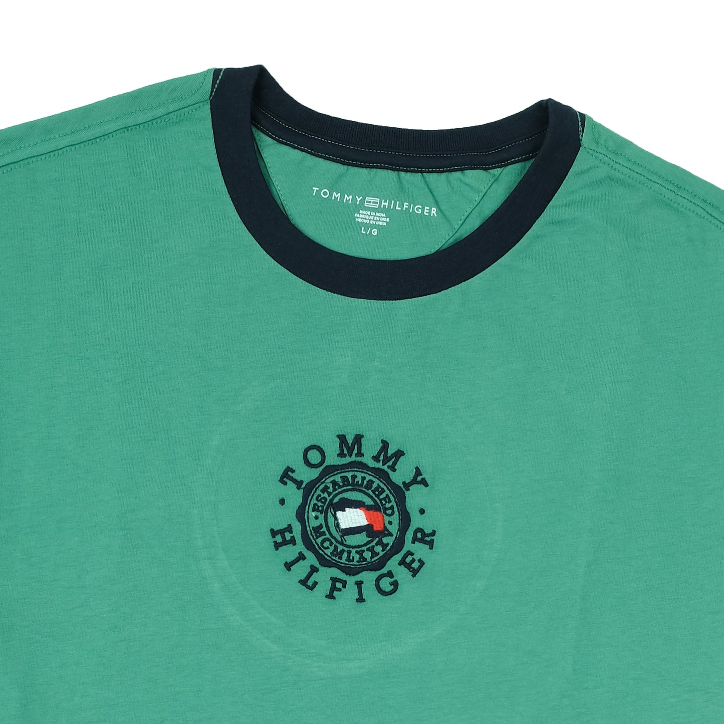 Tommy Hilfiger Green Graphic Printed Round Neck T-shirt