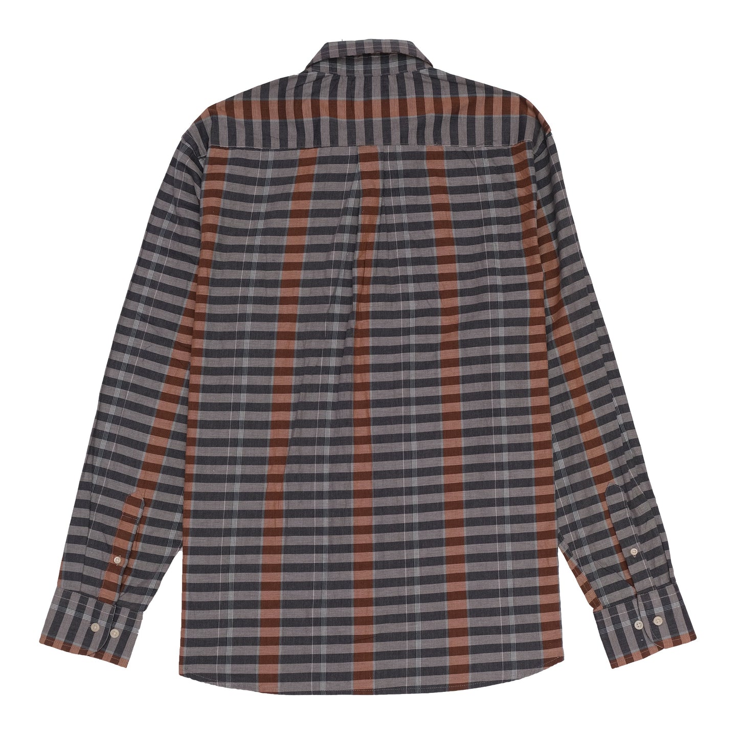 RALPH LAUREN Plaid Grey and Rust Classic Fit Button-Down Shirt