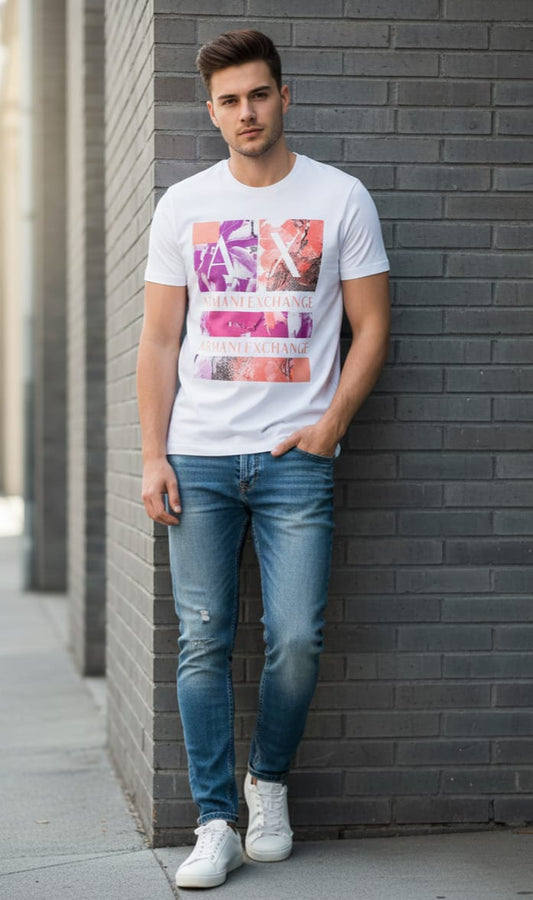 ARMANI EXCHANGE Blush Quartz Modern Fit Short Sleeve T-Shirt