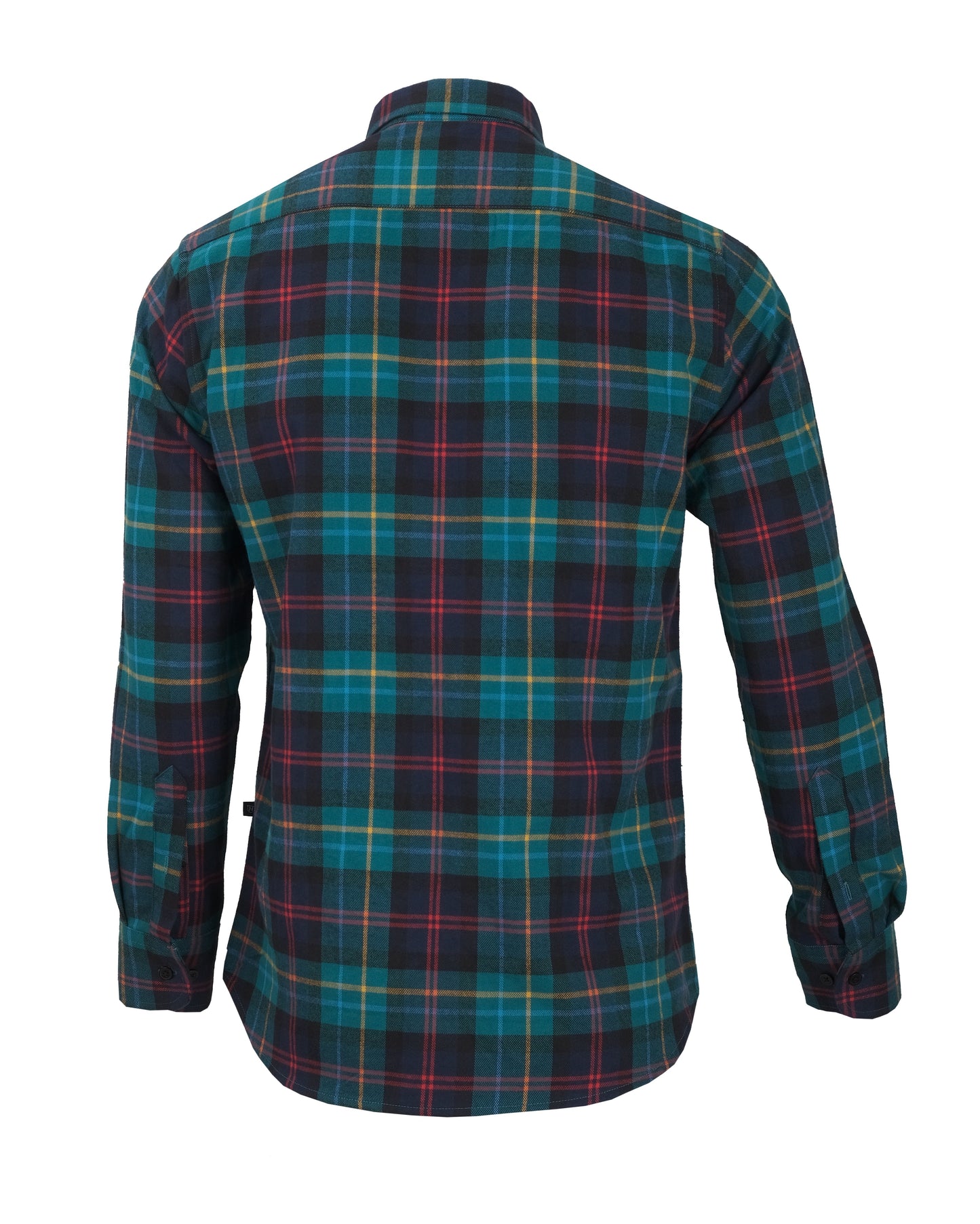 HACKETT LONDON Teal Black Multi Check Long Sleeve Flannel Shirt