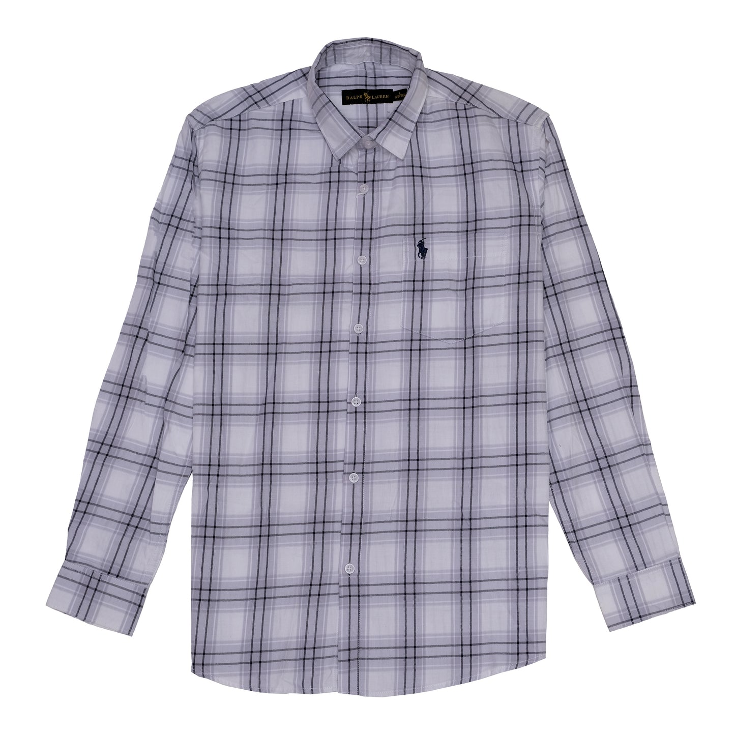 Polo Ralph Lauren Grey Plaid Long Sleeve Button-Up Shirt