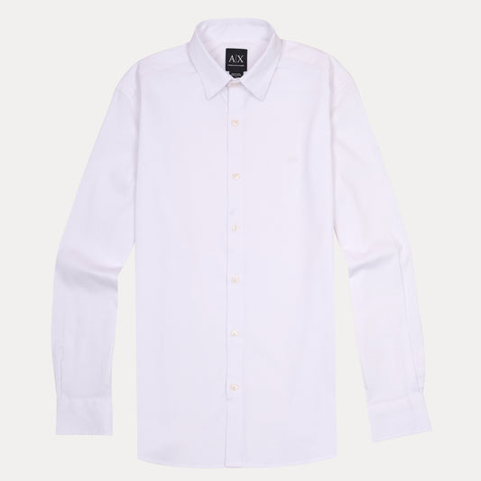 ARMANI EXCHANGE Luminous Pearl Tailored Fit Long Sleeve Button-Up Shirt