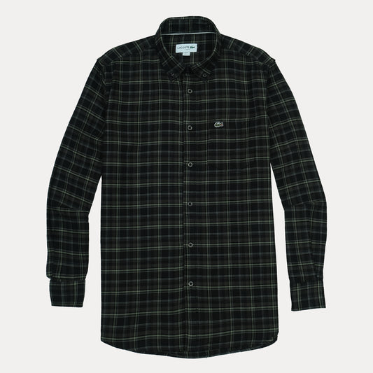 LACOSTE Mystic Pine Classic Fit Long Sleeve Flannel Shirt