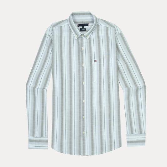 TOMMY HILFIGER Ethereal Pearl Tailored Fit Long Sleeve Button-Down Shirt