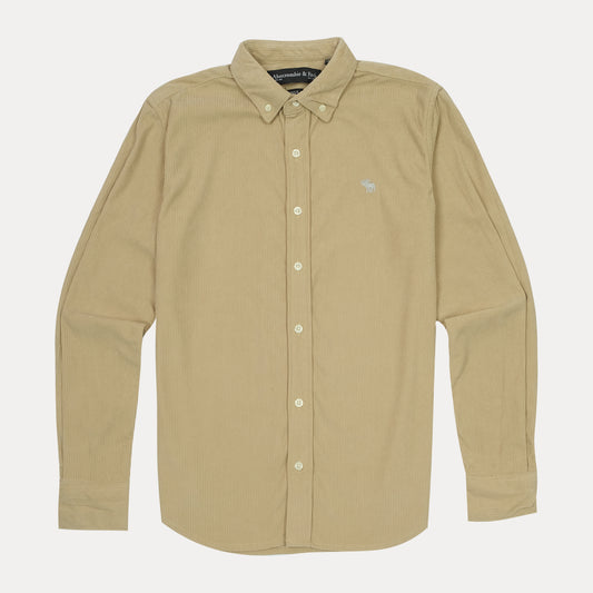 ABERCROMBIE & FITCH Opulent Olive Muscle Fit Long Sleeve Shirt