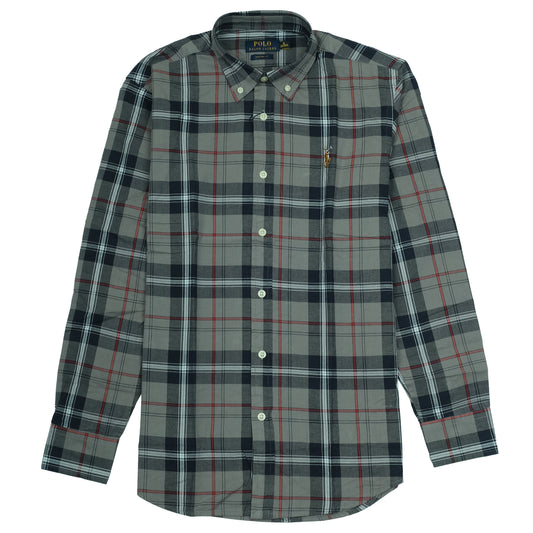 RALPH LAUREN Urban Slate Custom Fit Long Sleeve Shirt