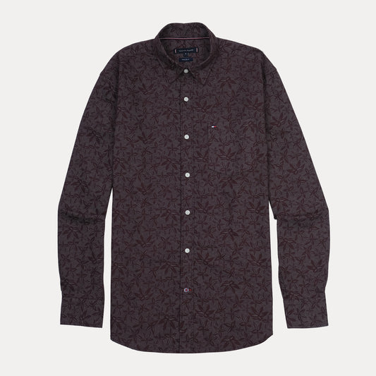 TOMMY HILFIGER Men's Regular Fit Leaf Print Shirt