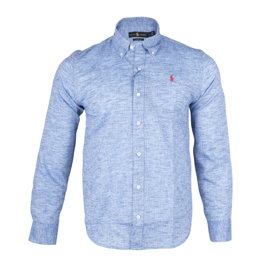 POLO RALPH LAUREN Tranquil Azure Slim Fit Textured Button-Down Shirt