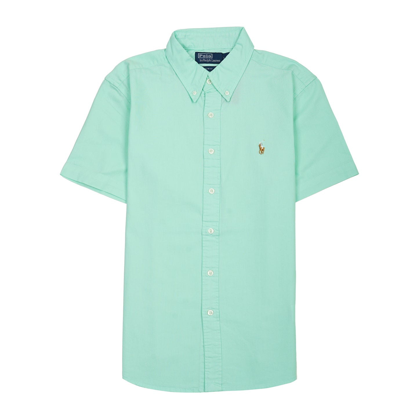 POLO RALPH LAUREN Serene Aqua Slim Fit Short Sleeve Button-Down Shirt