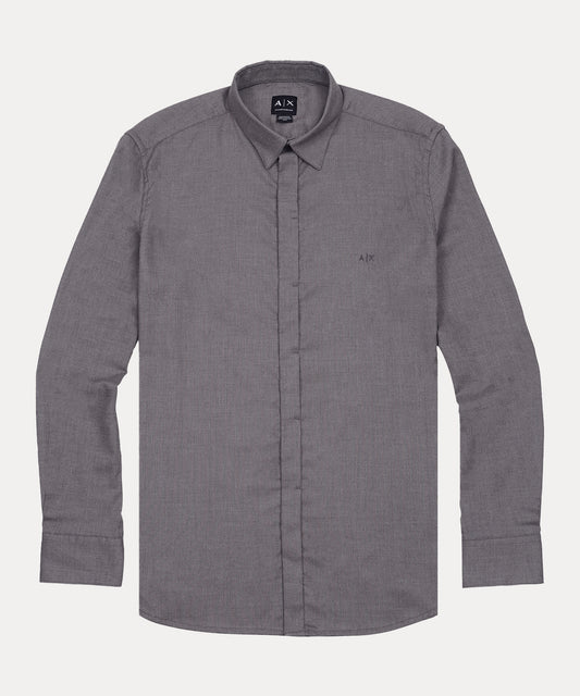 ARMANI EXCHANGE Twilight Slate Tailored Fit Long Sleeve Button-Up Shirt