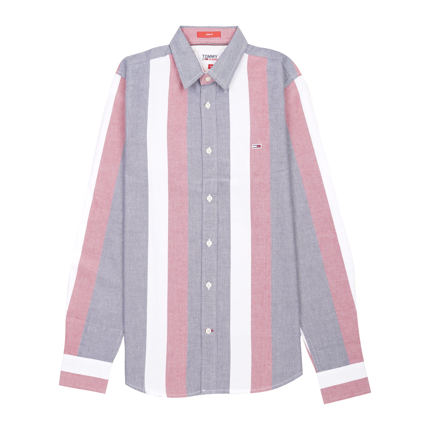 TOMMY JEANS Coral Mist Modern Fit Long Sleeve Striped Shirt