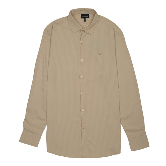 EMPORIO ARMANI Serene Sand Tailored Fit Long Sleeve Shirt