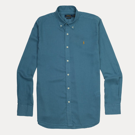 POLO RALPH LAUREN Serene Aqua Tailored Fit Long Sleeve Button-Up Shirt