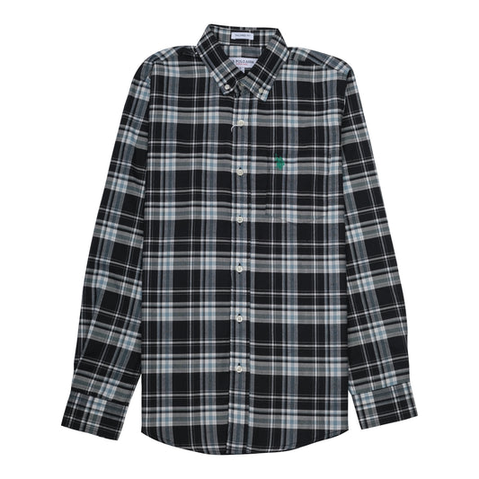 U.S. POLO ASSN. Twilight Slate Tailored Fit Long Sleeve Plaid Shirt
