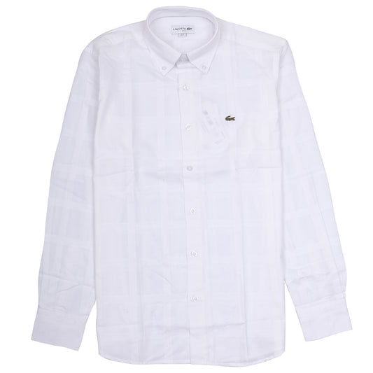 LACOSTE Frosted Pearl Classic Fit Textured Button-Up Shirt