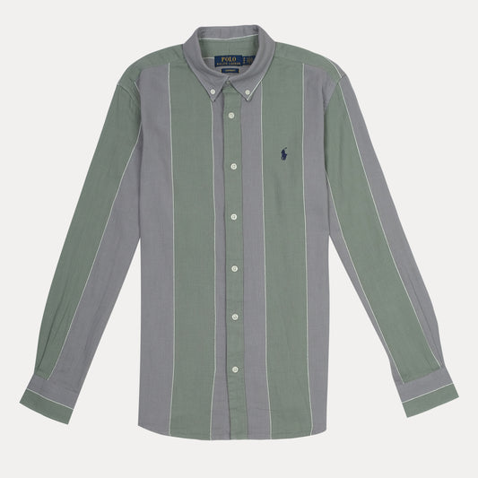 POLO RALPH LAUREN Mystic Fern Custom Fit Long Sleeve Striped Button-Up Shirt