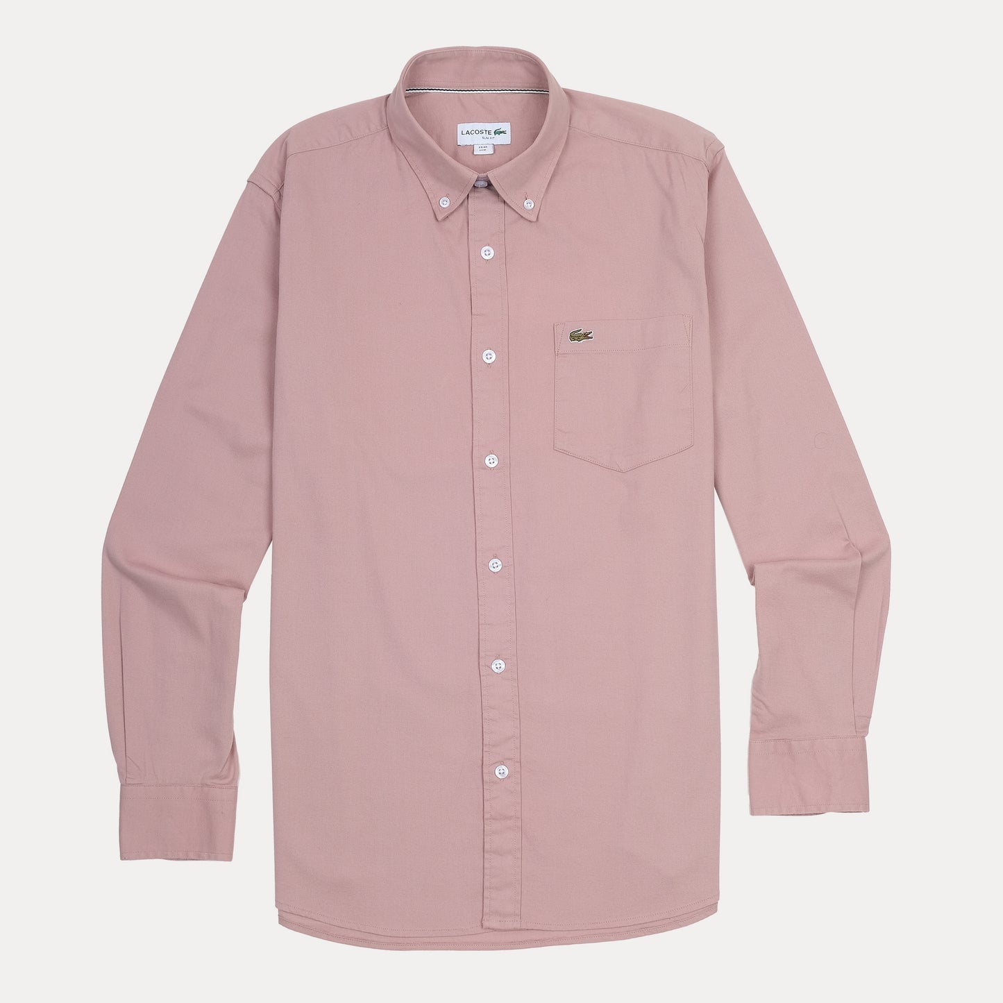 LACOSTE Blushing Dawn Tailored Fit Long Sleeve Button-Down Shirt