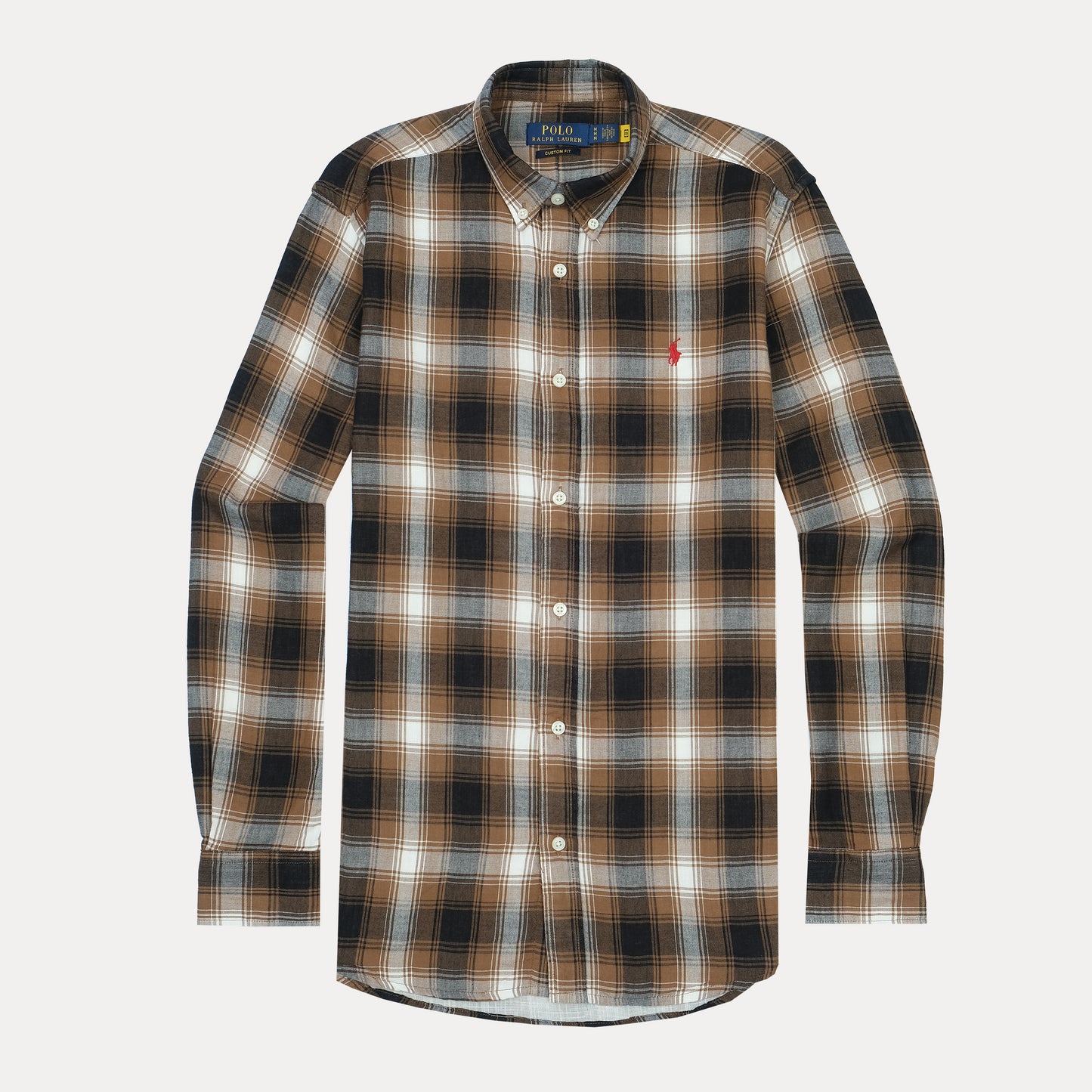 POLO RALPH LAUREN Rustic Maple Custom Fit Long Sleeve Plaid Shirt