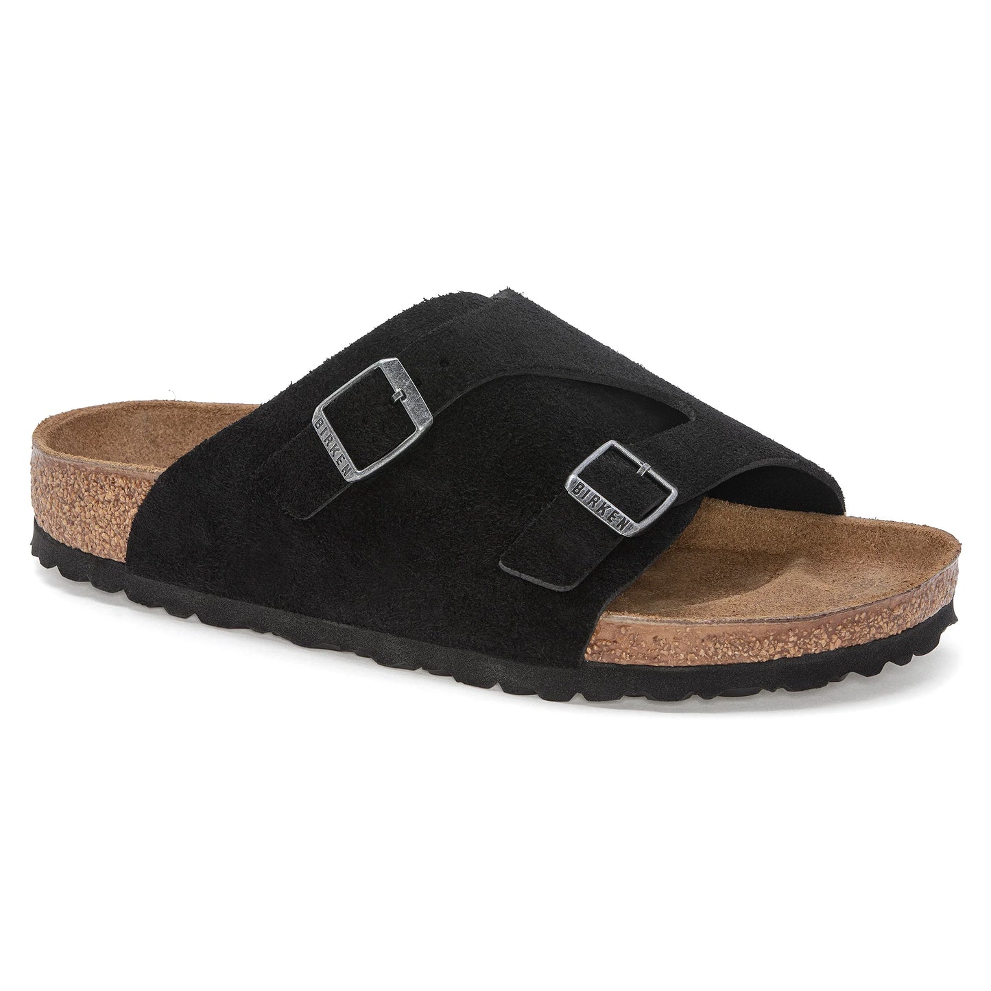 BIRKENSTOCK Obsidian Velvet Luxe Suede Slide Sandals