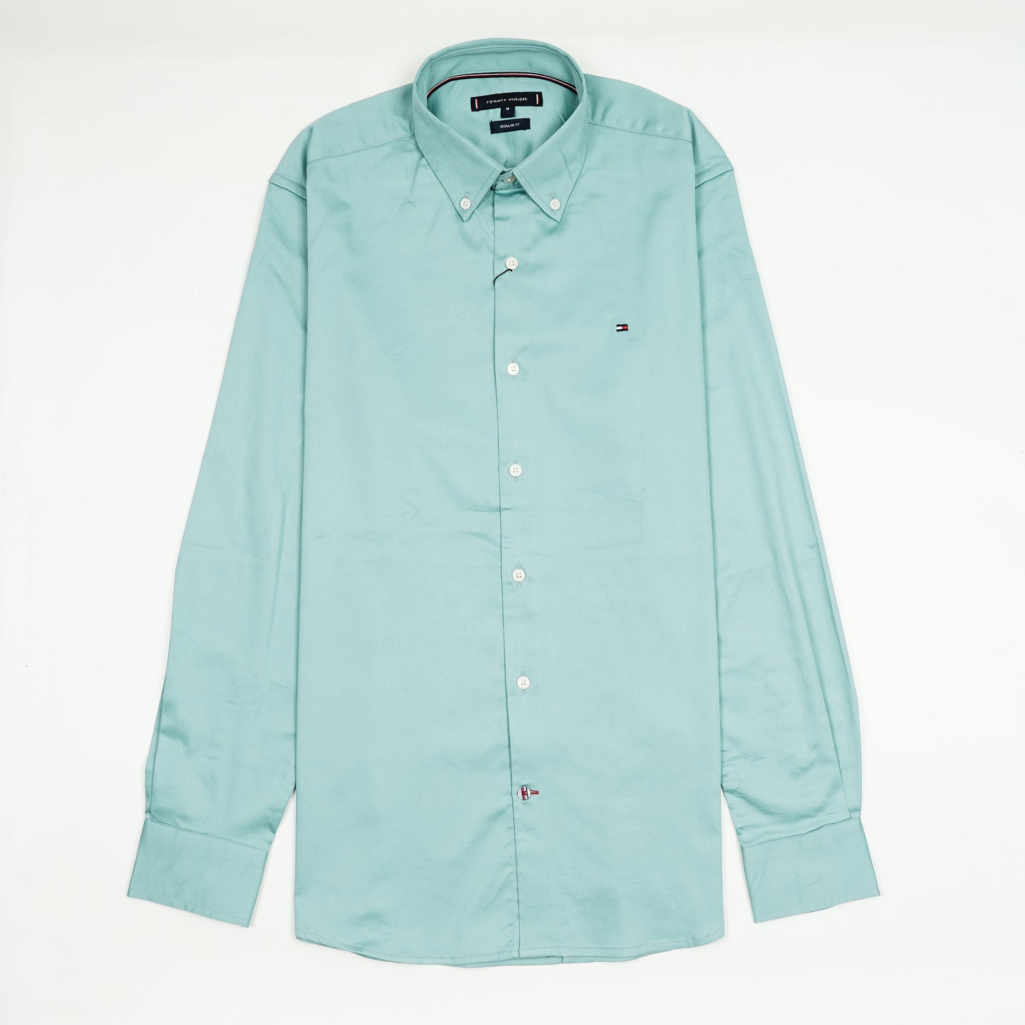 TOMMY HILFIGER Whimsical Teal Classic Fit Long Sleeve Button-Down Shirt