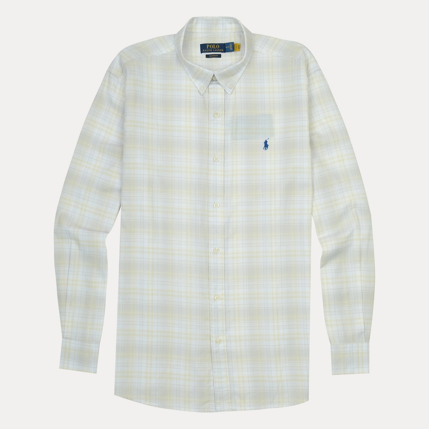 POLO Ralph Lauren Custom Fit Plaid Shirt in Soft Yellow