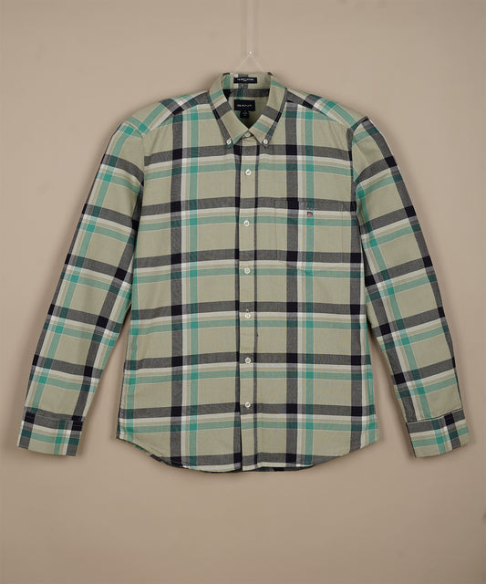 GANT Whimsical Juniper Smoke Relaxed Fit Long Sleeve Oxford Shirt