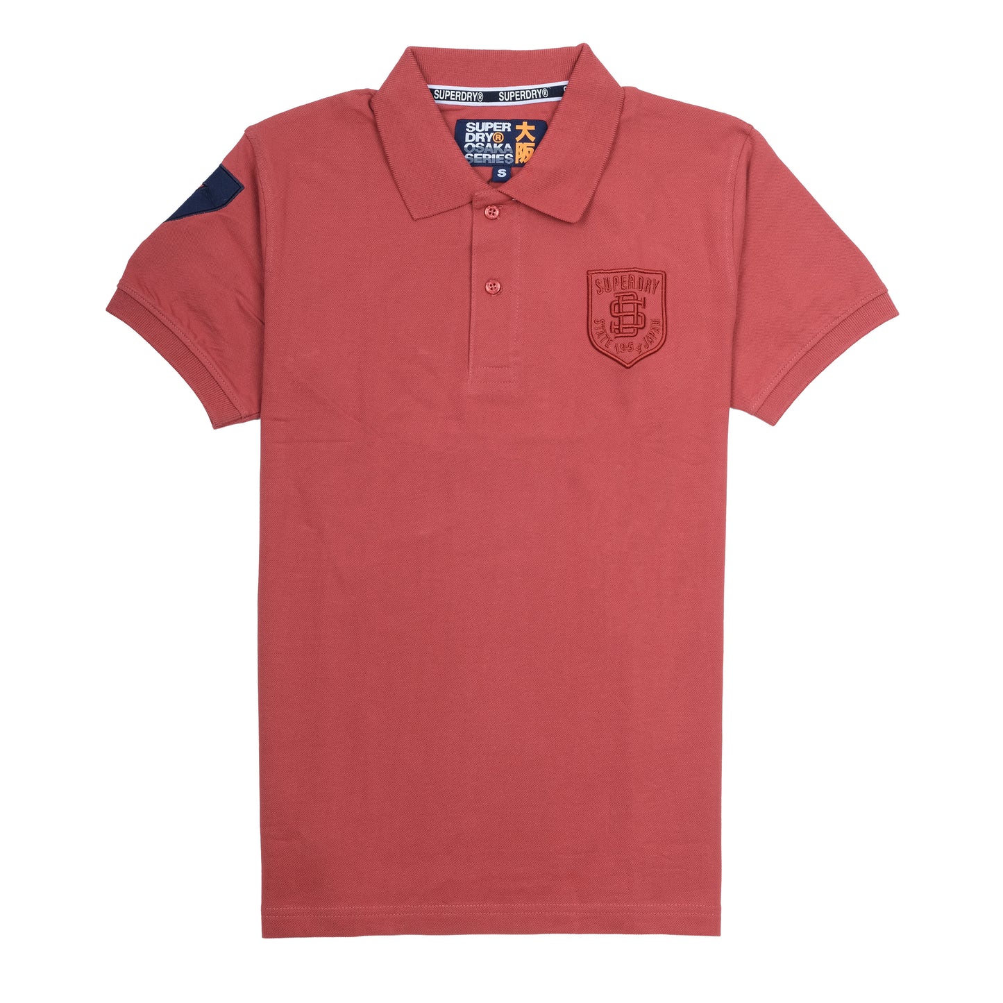 SUPERDRY Classic Red Sport Polo with Navy Accent