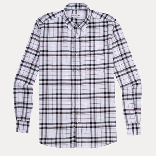 Lacoste Classic Fit Plaid Button-Up Shirt