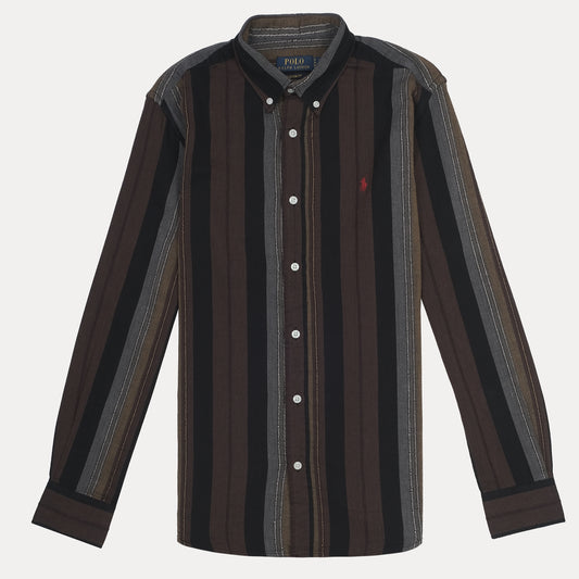 POLO RALPH LAUREN Rustic Chestnut Custom Fit Long Sleeve Button-Up Shirt