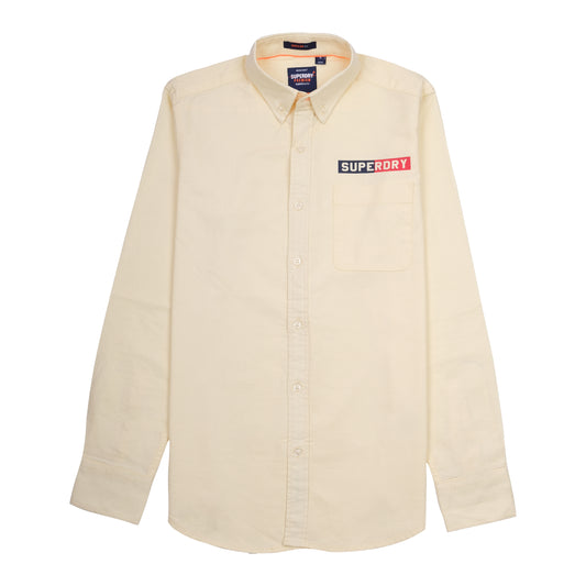 SUPERDRY Soft Cream Classic Fit Long Sleeve Button-Up Shirt