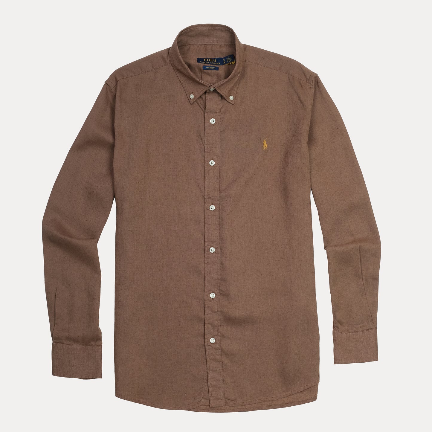 POLO RALPH LAUREN Rustic Ember Tailored Fit Long Sleeve Linen Button-Up Shirt