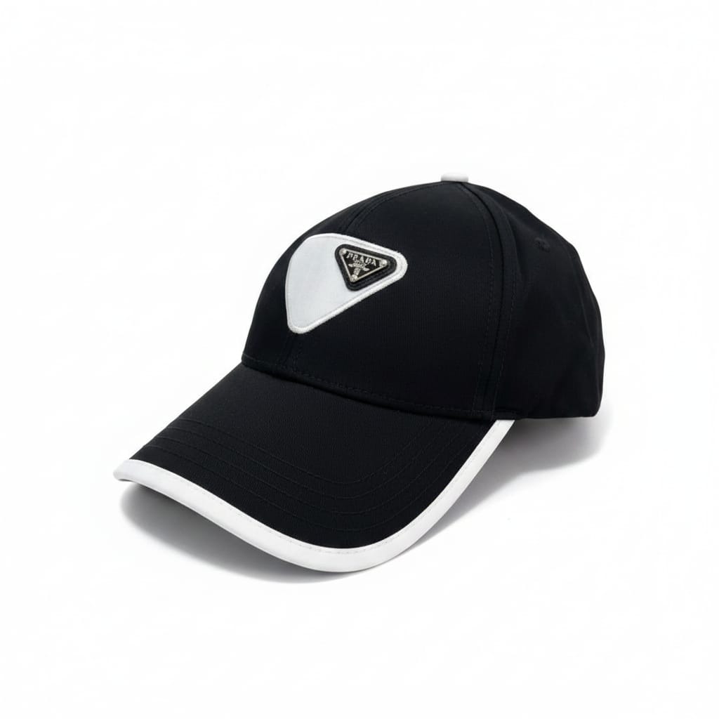 PRADA Obsidian Mirage Logo-Embellished Cap