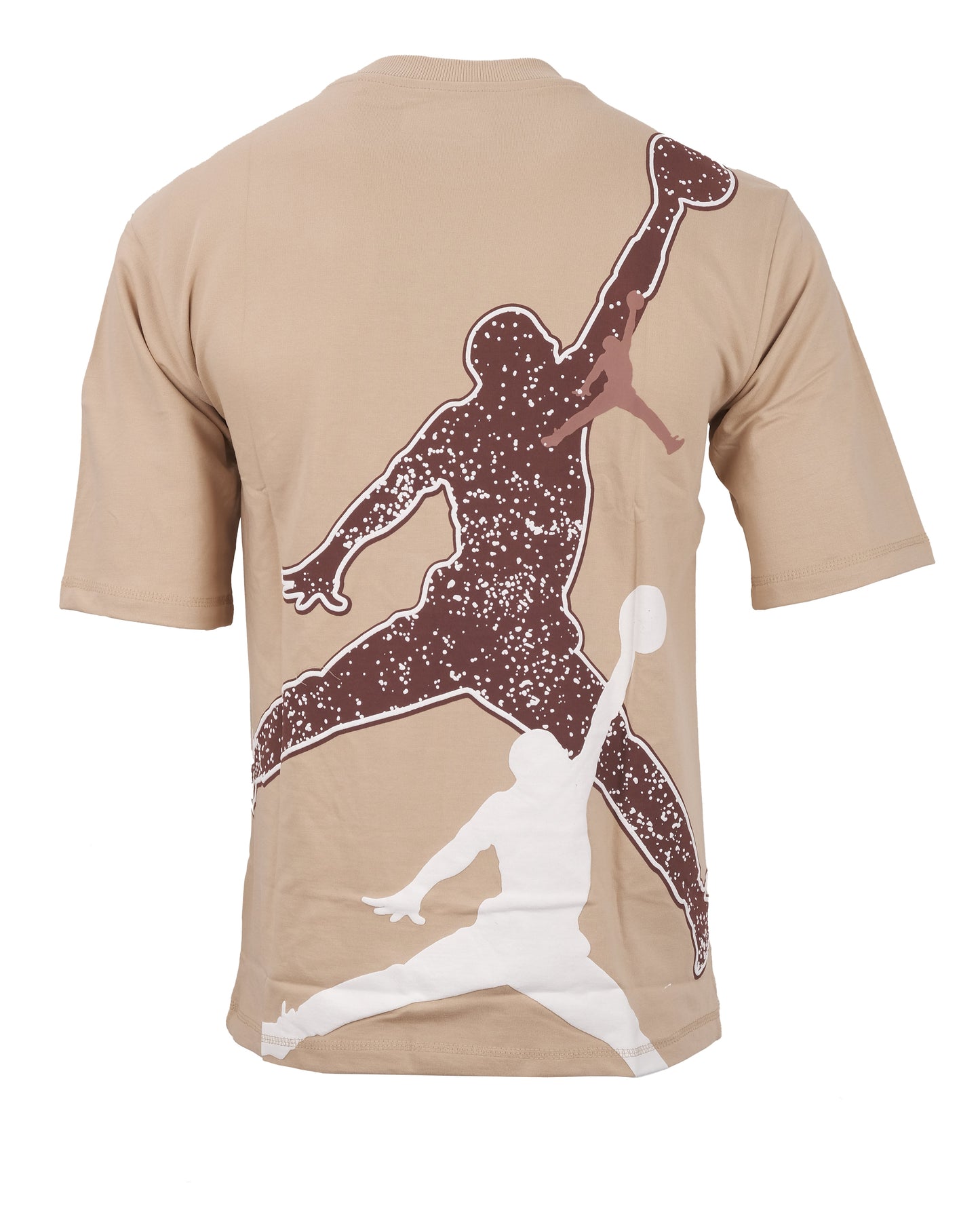 JORDAN Air Beige Brown Oversized Logo Crewneck T-Shirt