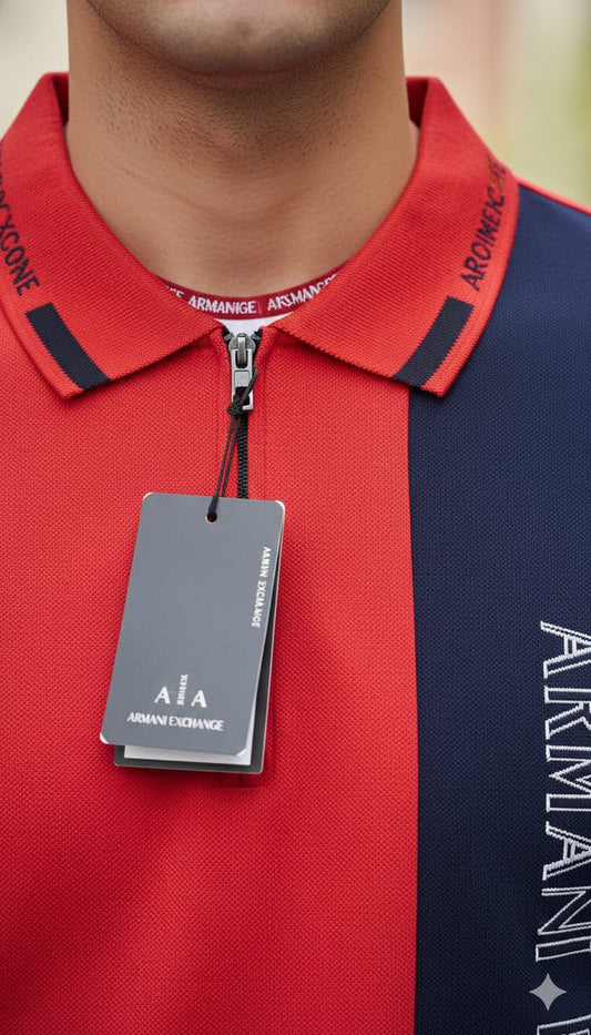 Armani Exchange Color Block Polo Shirt