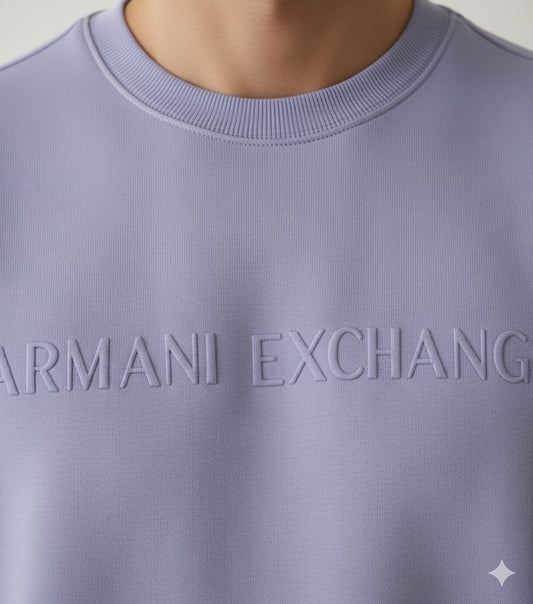 ARMANI EXCHANGE Serene Lavender Tailored Fit Crewneck Sweatshirt
