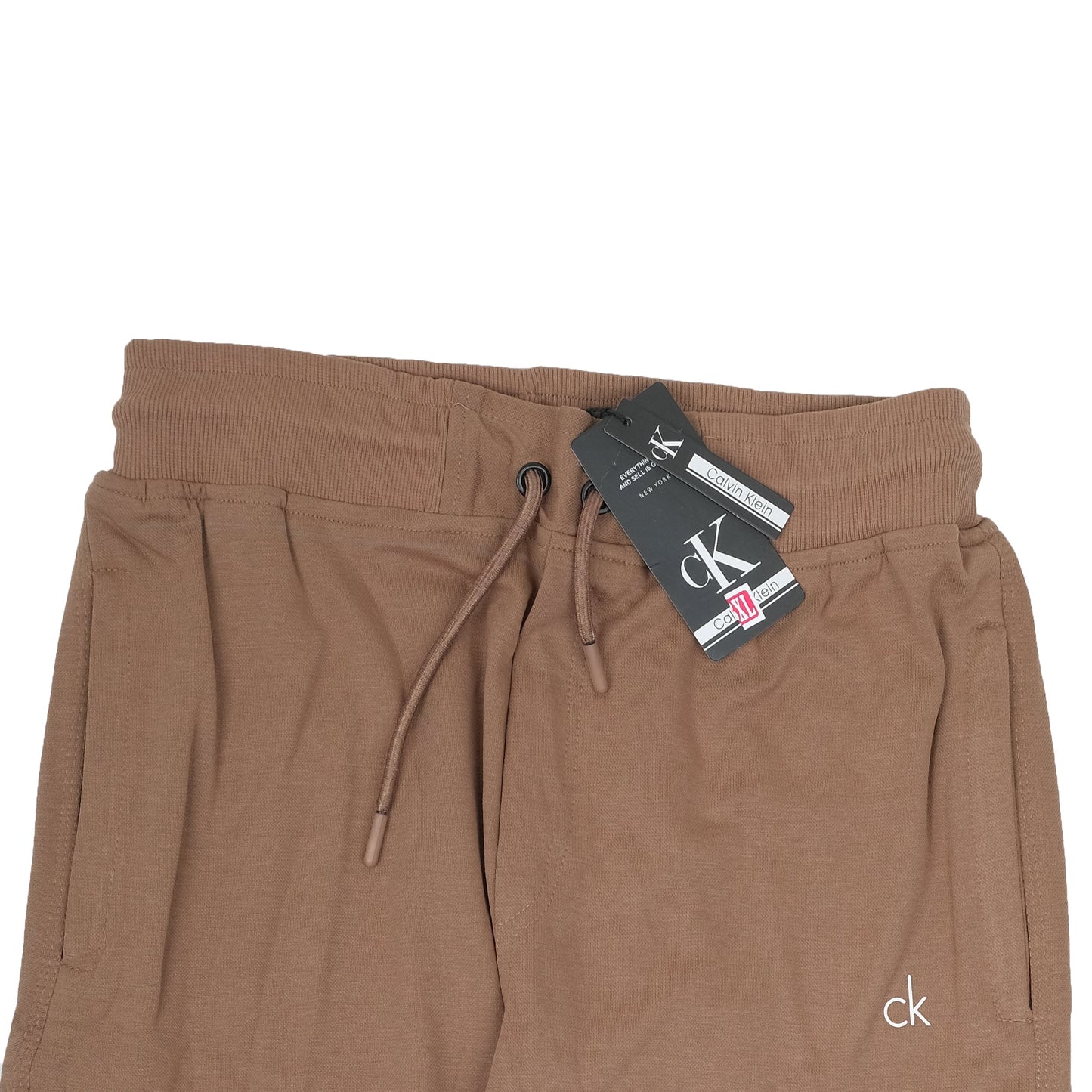 CALVIN KLEIN Earthy Mocha Slim Fit Cotton Jersey Joggers