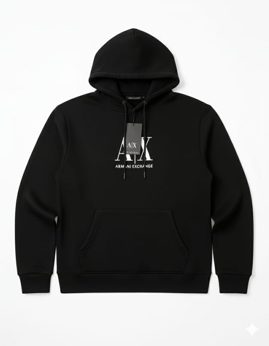 ARMANI EXCHANGE Charcoal Ember Tailored Fit Long Sleeve Hoodie