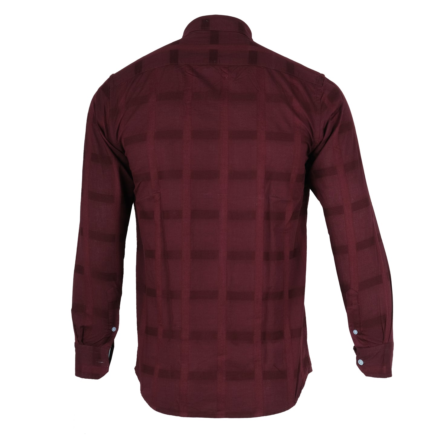 LACOSTE Burgundy Check Pattern Long Sleeve Button-Up Shirt