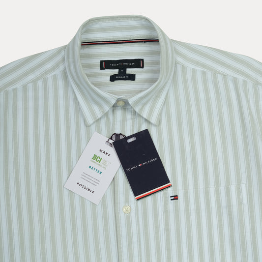 TOMMY HILFIGER Serene Aqua Tailored Fit Long Sleeve Button-Up Shirt